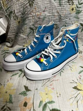 Converse CTAS Lift Hi Sneakers Blue High Top Platform Women’s 7.5